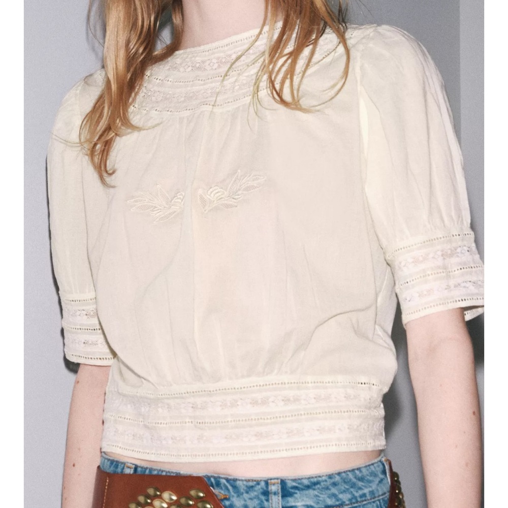 🌷NEW ZARA ROMANTIC COTTON BLOUSE 🌷